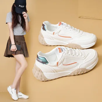 Малки бели обувки новата есенна дамски обувки Корейската версия удобна и универсална модна ежедневни обувки за студентски съвет