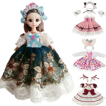 Модни 30-см стоп-моушън облекло 1/6 Bjd стоп-моушън облекло в стил принцеса в стил Лолита, аксесоари за облекло, определени играчки