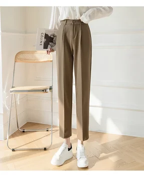 Модни дамски панталони Пролетта Директни Черни Бели панталони цвят Каки, костюми, Официални ежедневни S-XL, нови женски Harajuku LJ153