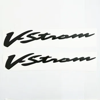 Мотоциклетни 3D релеф на черни етикети, стикери, емблемата на Suzuki VStorm DL 250 650 1000