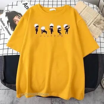 Мъжки тениски с анимационни герои Lil Gojo, модни и качествени ризи, обикновени тениски, размер S-Xxxl, стръмни мъжки тениски оверсайз с къс ръкав