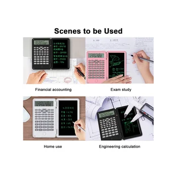 Научни калкулатори, 12-цифрен LCD дисплей, джобен офис настолен калкулатор за домашни училищни събирания и обучение, бял
