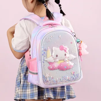 Нова детска училищна чанта за защита на гръбначния стълб Hello Kitty модел на еднорога и русалки, училищна чанта с хубав принтом, раница с голям капацитет