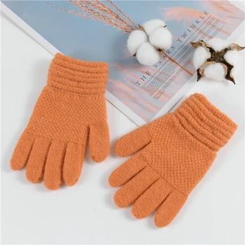 Нови модерни детски дебели плетени калъф за ръкавици Топли зимни Ръкавици Детски Еластични Ръкавици без пръсти за момчета и момичета Аксесоари за бебета