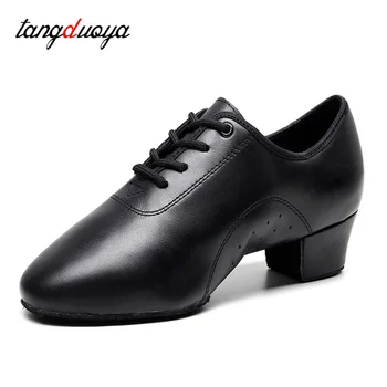Обувки за латино танци за мъже, професионална кожени обувки за джаз танци за момчета, детски обувки за танцуване на танго, мъжки танцови обувки на национален стандарт, детски обувки