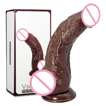 Огромен вибратор-вибратор с Дължина 27 см Секс-играчки за възрастни на Пениса за жени Реалистичен вибратор Кафяв Дебел Член на Вибрация точка G Изкуствен пенис