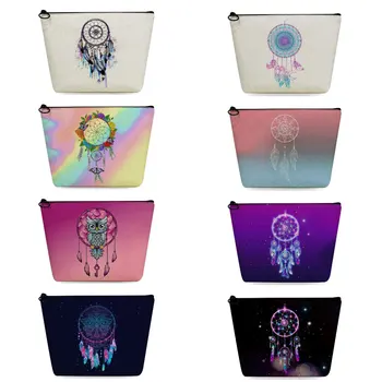 Органайзер за грим молив случай Косметичка Подарък Потребителски Лого Пътна чанта за тоалетни принадлежности Теплопередача Фантазия Цветни разпечатки на Ловеца на сънища