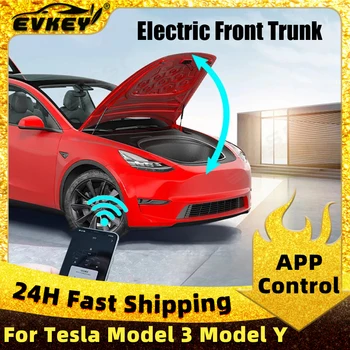 Преден багажник EVKEY с електрически люк за Tesla Model 3, Модификация на предния капак Lectric, модернизация на предната резервни кутии с електрически люк