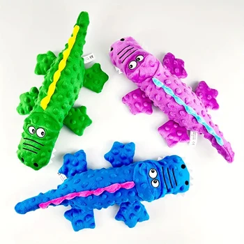 Скъпа мультяшная играчка във формата на алигатора, за кучета, за многократна употреба устойчиви на укусам играчки за малки кученца за помещения и на улицата