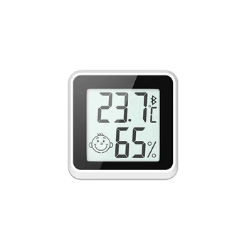 Термометър, съвместим с Bluetooth, LCD цифров датчик за температура, влага, влагомер за стая, черен
