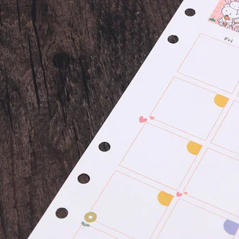Хартия за презареждане във формат А5 Цветна 6-Околовръстен Месечна Хартиена папка За попълване на Календара на Планер Въвежда на Страницата за попълване на Личен дневник