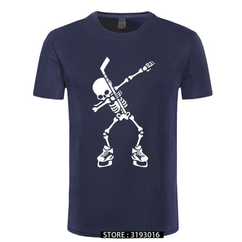 Хокеист Скелет, Вытирающий Хелоуин, Танцови риза, Нова Риза, Мъжки Модни Тениски, Топ, Тениска, Памук Модерен, по-Големи размери