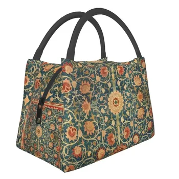 Холанд Парк Уилям Морис, килим принт, Термоизолированная чанта за обяд, Дамски преносим чанта за обяд с цветен модел, Кутия за храна