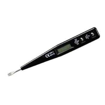 Цифров тест молив-отверка, сензор за светлина напрежение, тестер, детектор на ac/dc, 12-220 В, електрически тест писалка, волтметър, черен