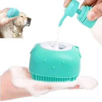 Четка за къпане на домашни любимци Мек Силиконов Масажор Гел за душ Четка за къпане Почистване Гребен За почистване на кучета и котки, Аксесоари за грижа