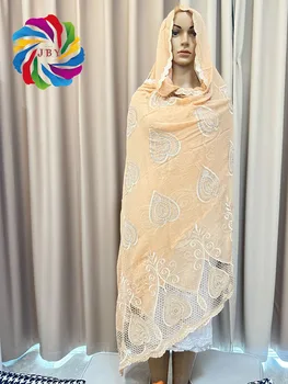 шал за африкански мюсюлмански жени, Висококачествена бродерия от 100% памук, Дубай, Африка женски ислямски шал с бродерия