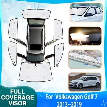 Авто сенника е С Пълно Покритие За Volkswagen VW Golf 7 Golf7 Mk7 5G 2013 ~ 2019 Предни Задни Странични Козирка За Прозорци и Аксесоари
