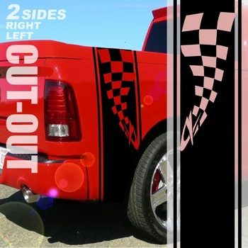 За каросерията на камион 1500 2500 3500 Странична ивица с клетчатым флага, стикер Dodge Decal, DS016A