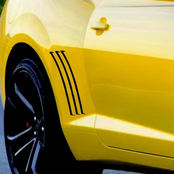 Качествена Матирана Черна и Спортно-Червена Състезателна части За Страничните Вентилационни Отвори на Каросерията На Ивици, Vinyl Стикер на Хрилете за 2010-2015 Chevrolet Camaro