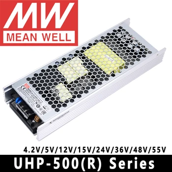 Оригинален Mean Well UHP-500-12 meanwell 12V/41.7 A Безвентиляторный дизайн 500 Вата, Тънък Тип с Импулс Източник на захранване на ПФК